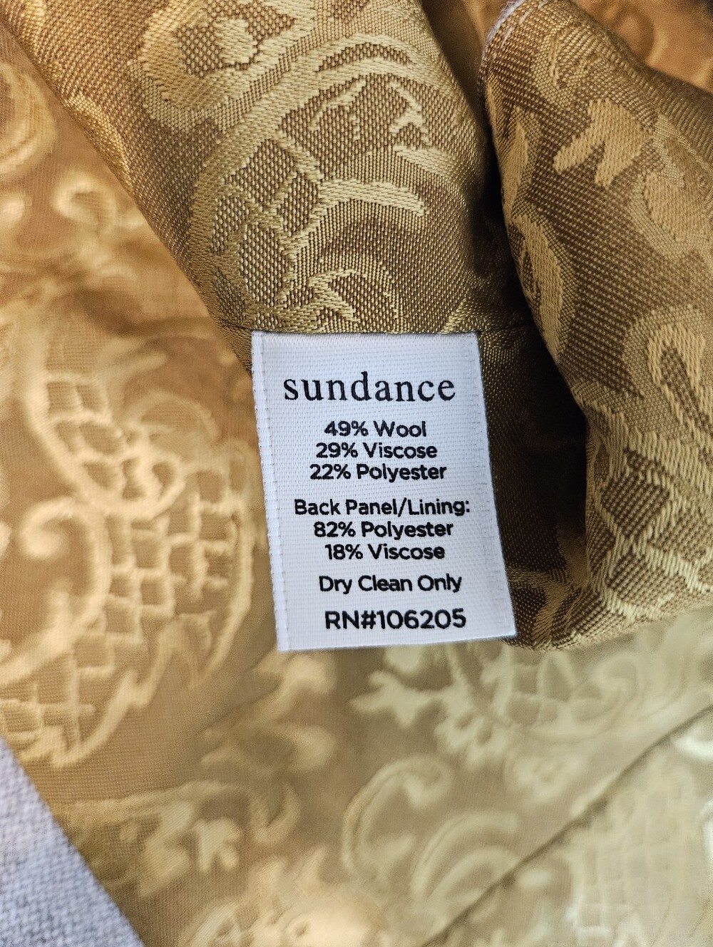 Sundance Vest M Wool Tweed Herringbone Paisley Brocade Boho Academia Beige Brown - Picture 9 of 10